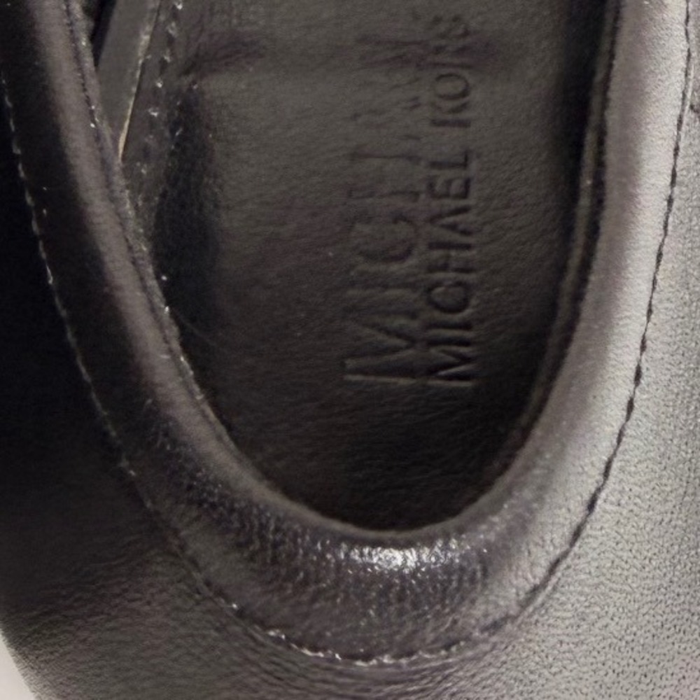 Michael Kors Declan Black Leather Kiltie Fringe Block‎ Heel Loafers Size 8 - Picture 13 of 14